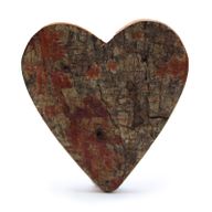Rustic Bark Letter   - "Heart Shape" (12) - Small 7cm