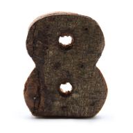 Rustic Bark Number - "8" (12) - Small 7cm