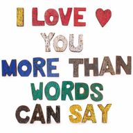 Nat Rustic Bark Letters - I love you more than words can say.. (28)