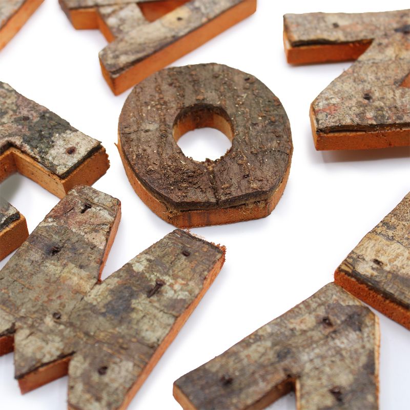 Rustic Bark Letter   - "X" (12) - Small 7cm