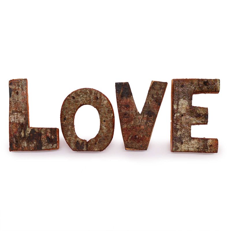 Rustic Bark Letter Set - LOVE (4x3) - Small 7cm