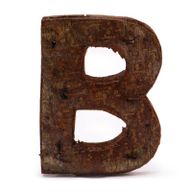 Rustic Bark Letter   - "B" (12) - Small 7cm