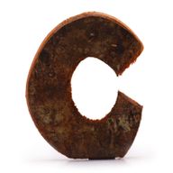 Rustic Bark Letter   - "C" (12) - Small 7cm