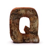 Rustic Bark Letter   - "Q" (12) - Small 7cm