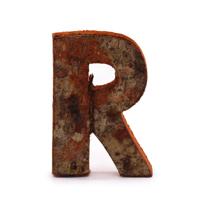 Rustic Bark Letter   - "R" (12) - Small 7cm