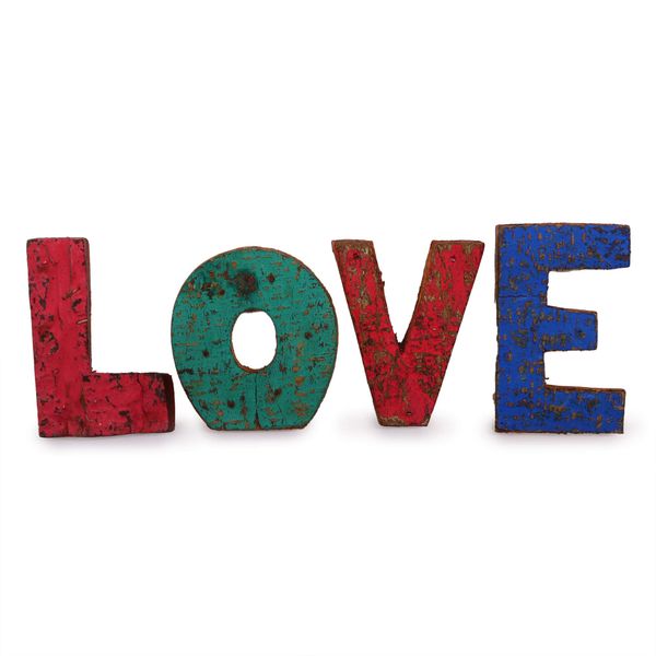 Colour Rustic Bark Letters - HOME  (4x3)