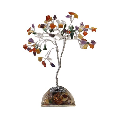 Gemstone Tree with Orgonite Base - 80 Stone - Multi