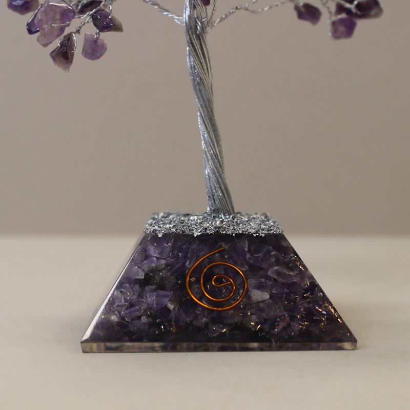 Gemstone Tree with Orgonite Base - 160 Stone - Amethyst
