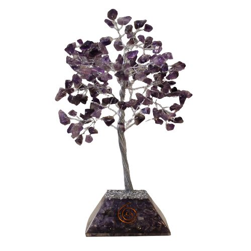 Gemstone Tree with Orgonite Base - 160 Stone - Amethyst