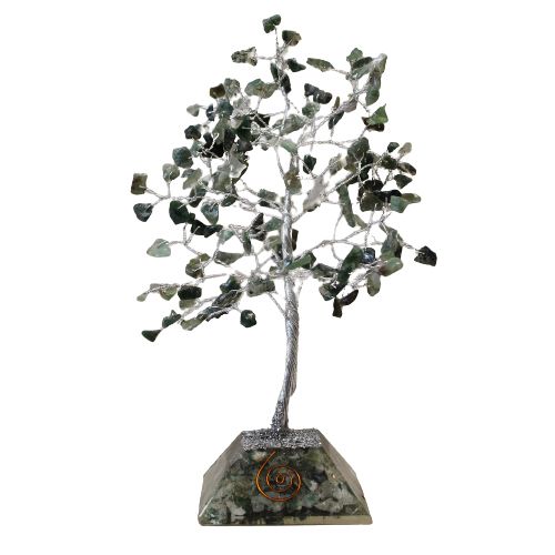 Gemstone Tree with Orgonite Base - 160 Stone - Moss Agate