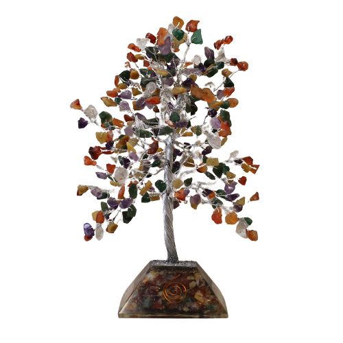Gemstone Tree with Orgonite Base - 320 Stone - Multi