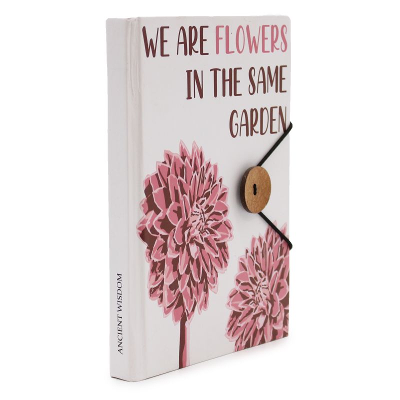 Small Notebook with strap - Flowers in the same garden