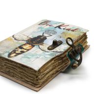 Leather "Bee Kind" Deckle-edge Notebook (18x13 cm)