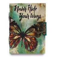 Leather "Never Hide Your Wings" Deckle-edge Notebook (18x13 cm)