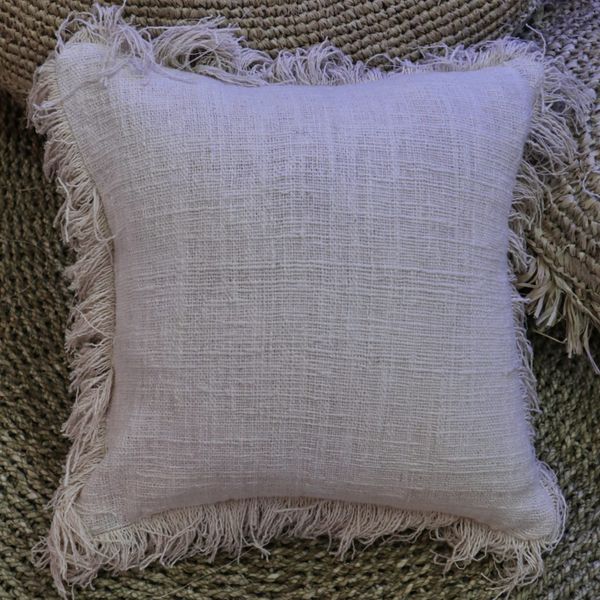 Linen Cushion 60x60cm with fringe
