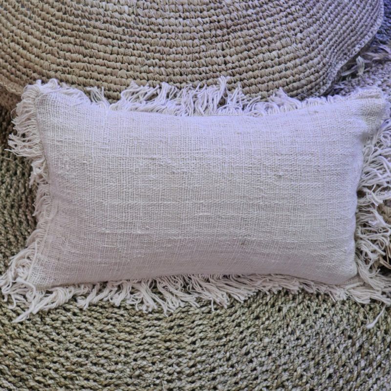 Linen Cushion 30x50cm with fringe