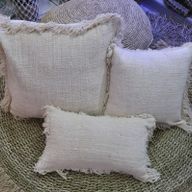 Linen Cushion 30x50cm with fringe