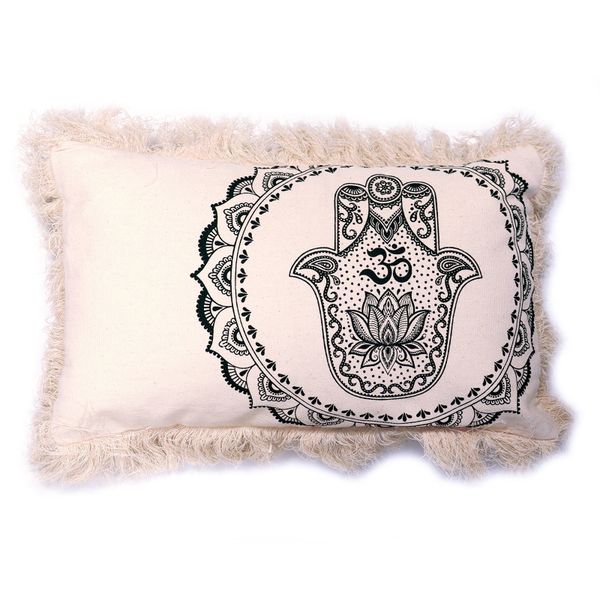Hamsa Mandala  Cushion - 30x50cm - green
