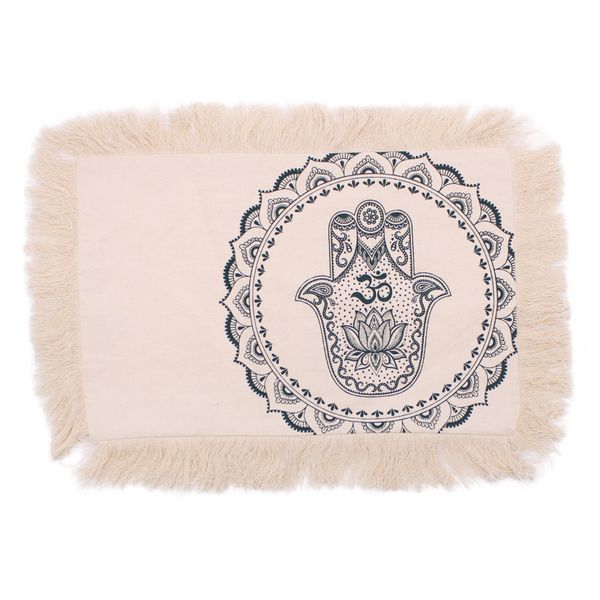 Hamsa Mandala  Cushion - 30x50cm - green