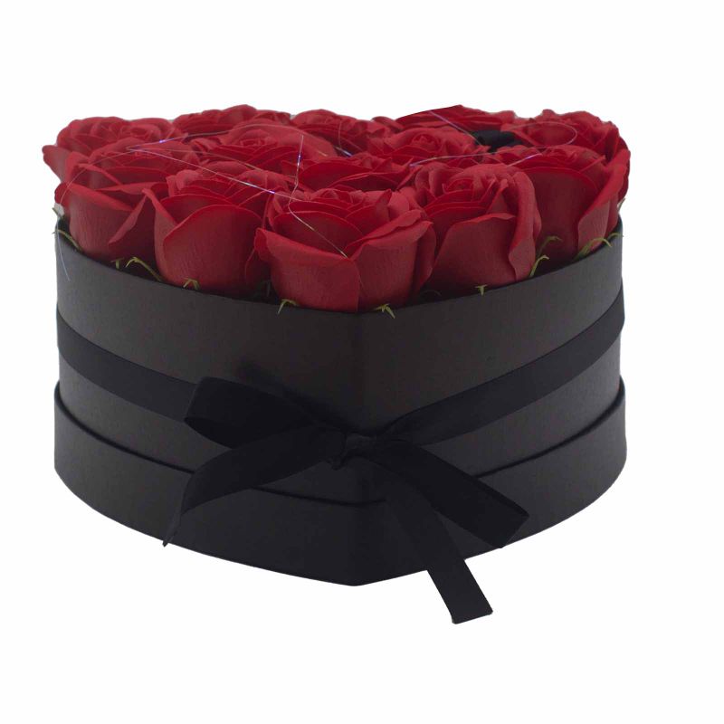 Soap Flower Bouquet - 13 Red Roses - Heart