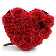 Soap Flower Bouquet - 13 Red Roses - Heart