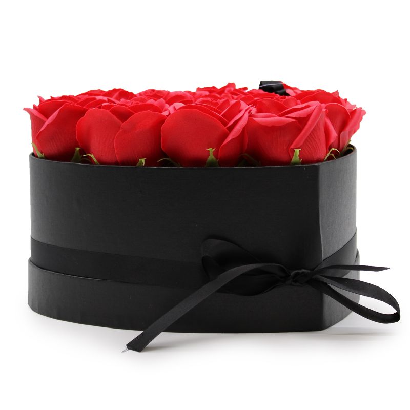 Soap Flower Bouquet - 13 Red Roses - Heart