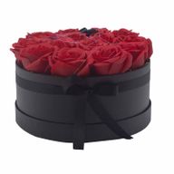 Soap Flower Bouquet - 14 Red Roses - Round