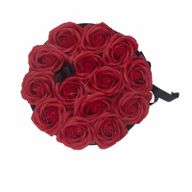 Soap Flower Bouquet - 14 Red Roses - Round