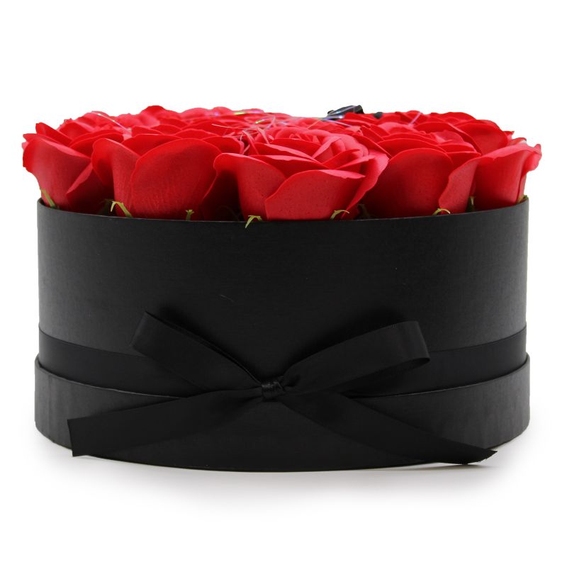 Soap Flower Bouquet - 14 Red Roses - Round
