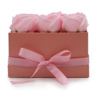 Soap Flower Bouquet - 9 Pink Roses - Square