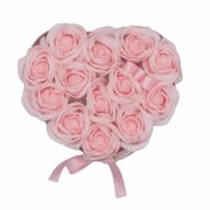 Soap Flower Bouquet - 13 Pink Roses - Heart
