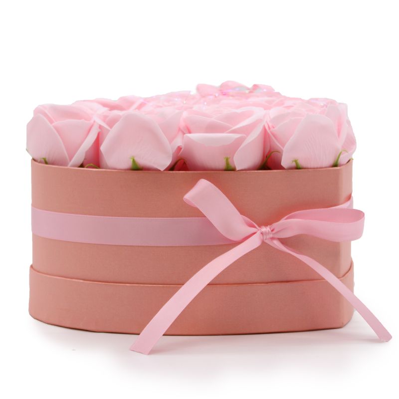 Soap Flower Bouquet - 13 Pink Roses - Heart