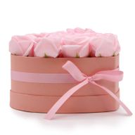 Soap Flower Bouquet - 13 Pink Roses - Heart
