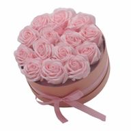 Soap Flower Bouquet - 14 Pink Roses - Round