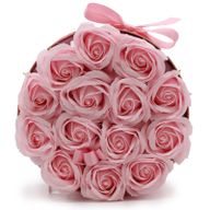 Soap Flower Bouquet - 14 Pink Roses - Round