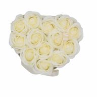 Soap Flower Gift Box - 13 Roses Cream - Heart
