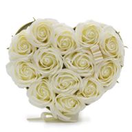 Soap Flower Gift Box - 13 Roses Cream - Heart