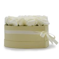 Soap Flower Gift Box - 13 Roses Cream - Heart