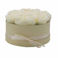 Soap Flower Bouquet - 14 Cream Roses - Round
