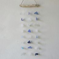 Glass Wind Chime / Blue & White