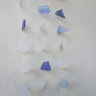 Glass Wind Chime / Blue & White