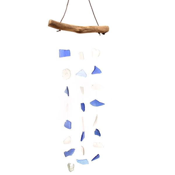Glass Wind Chime / Blue & White