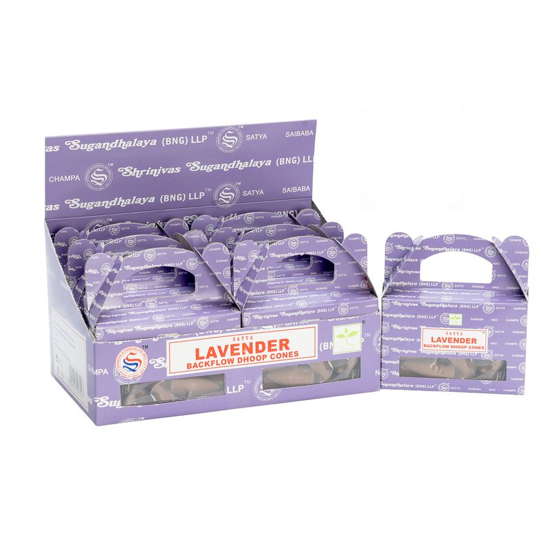 Box of 24 pcs - Satya Lavender  Backflow Dhoop Cone
