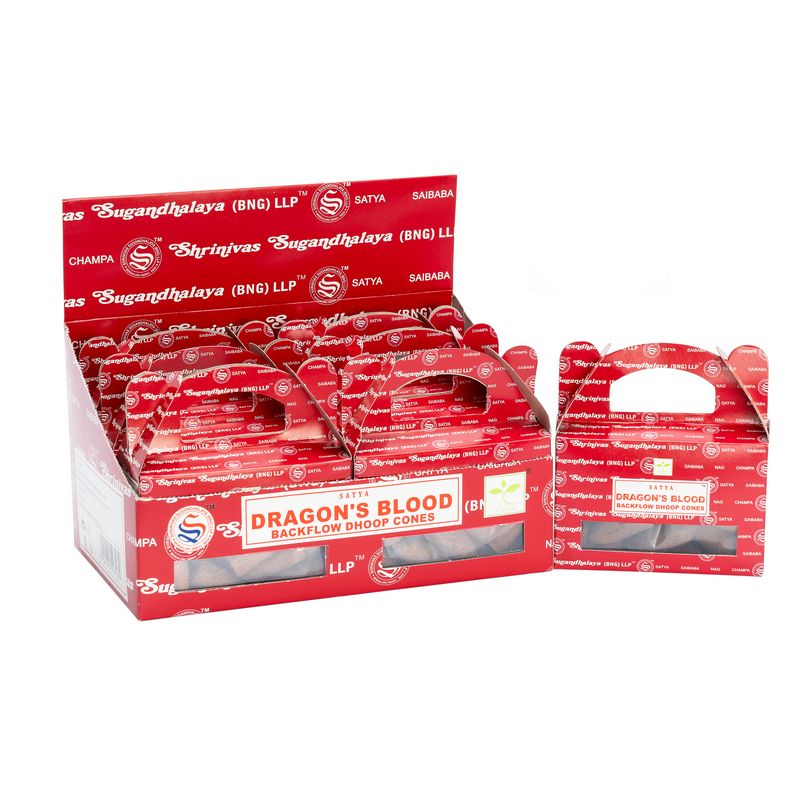 Box of 24 pcs - Satya Dragon's Blood Backflow Dhoop Cone