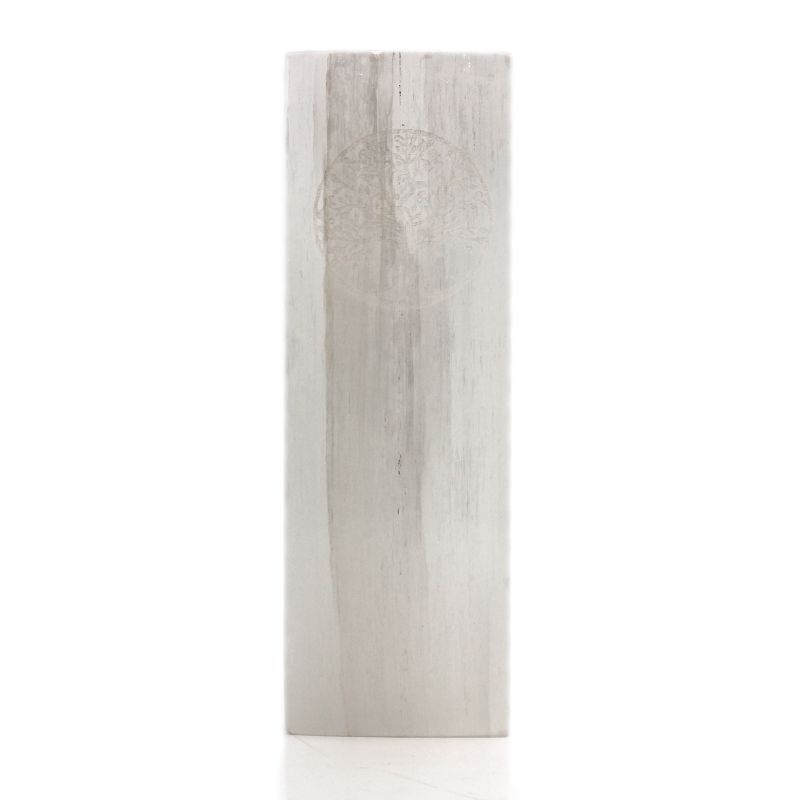 Selenite Block Lamp 25cm - Tree