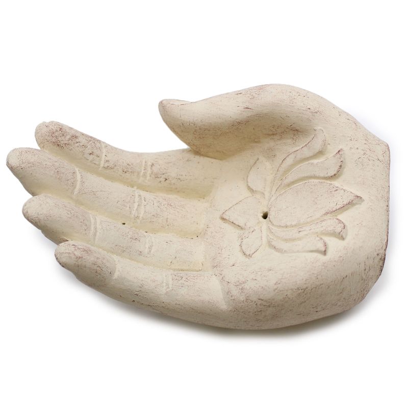 Hand Incense Burner - Lotus (white)