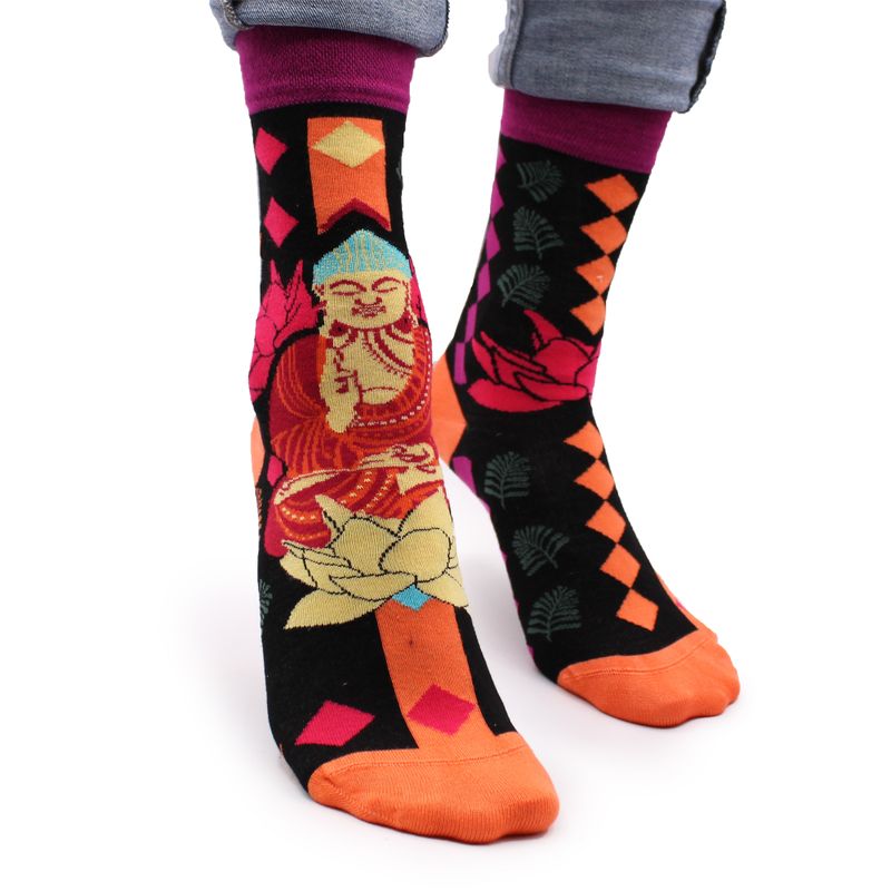 Hop Hare Bamboo Socks (36-41) - Pink Buddha & Lotus 