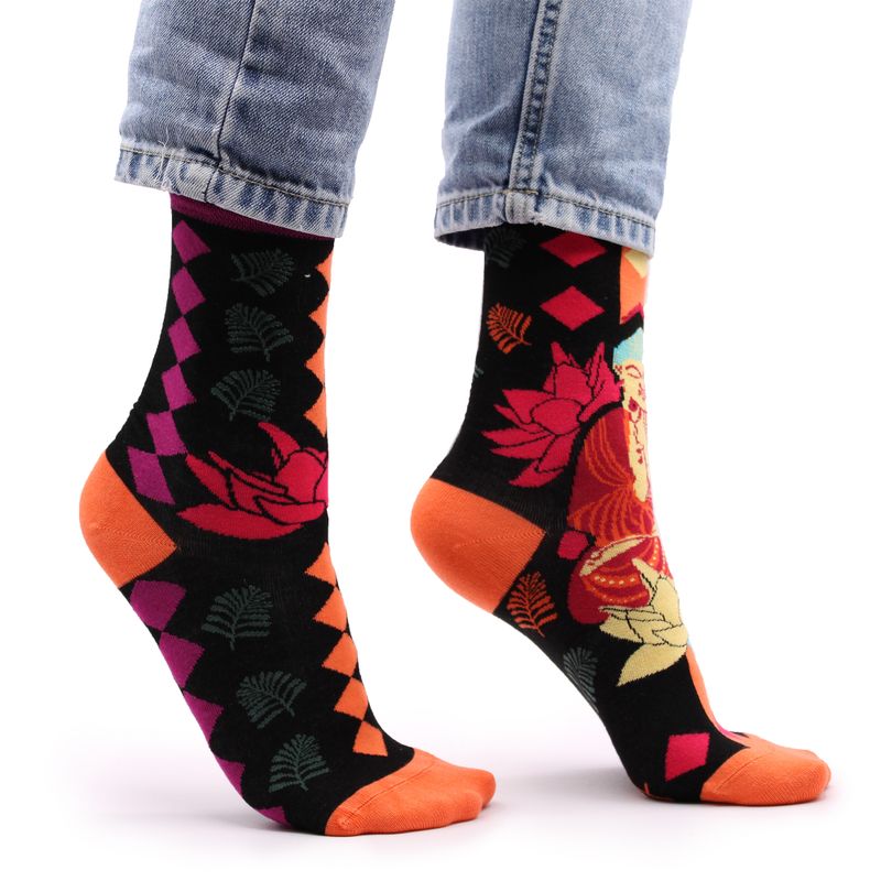 Hop Hare Bamboo Socks (36-41) - Pink Buddha & Lotus 