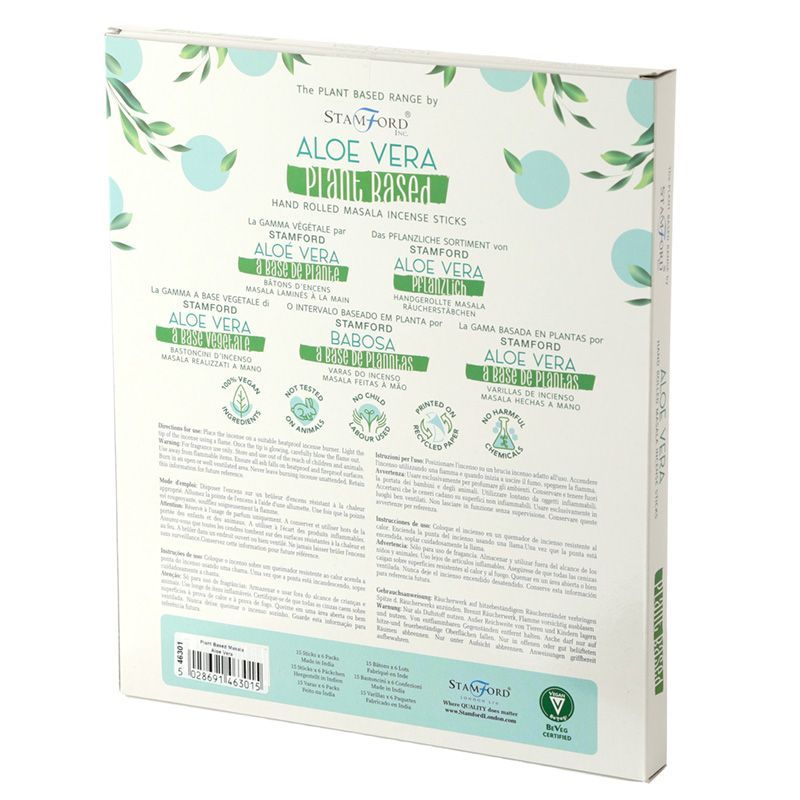Pack of 6 Plant Based Masala Incense Sticks - Aloe Vera