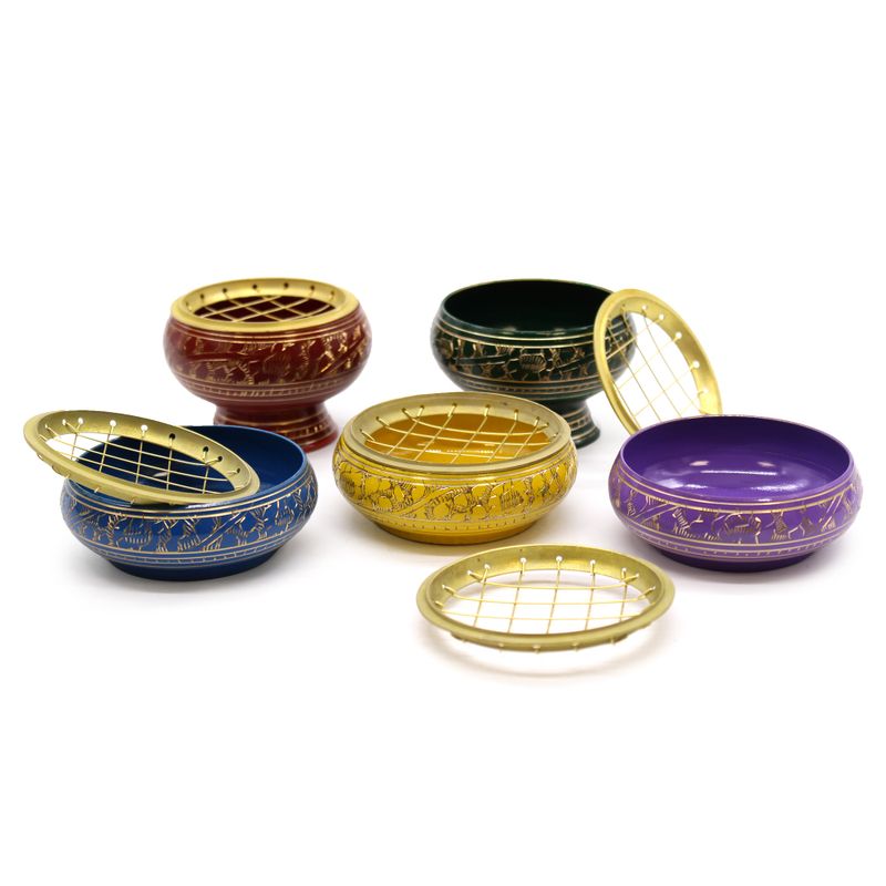 Chakra Tall Charcoal Incense Jar - Crown